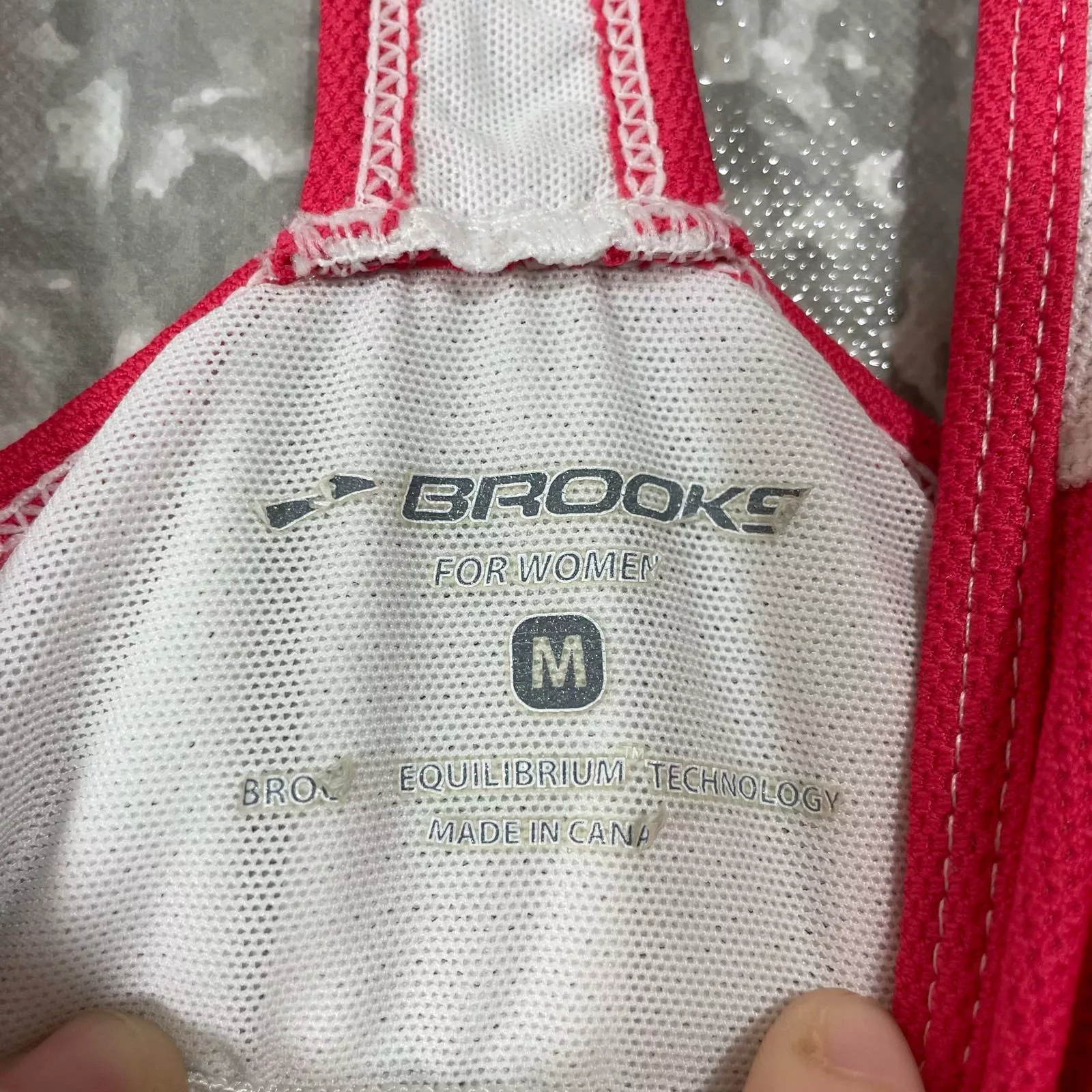 Brooks Tank Tops Brooks Pink & White Racerback Running Tank Top - Size Medium