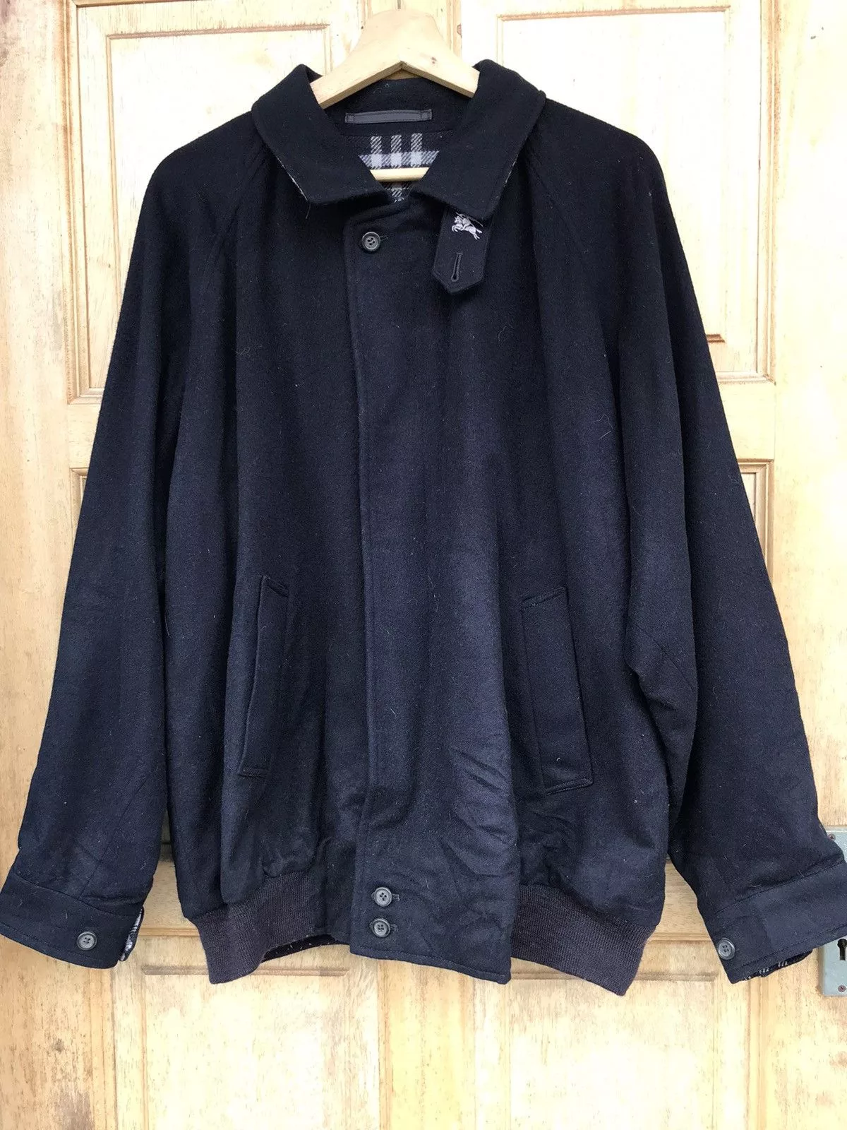 Burberry Bombers BURBERRY Nova Check Jacket Made in England Blue Vintage