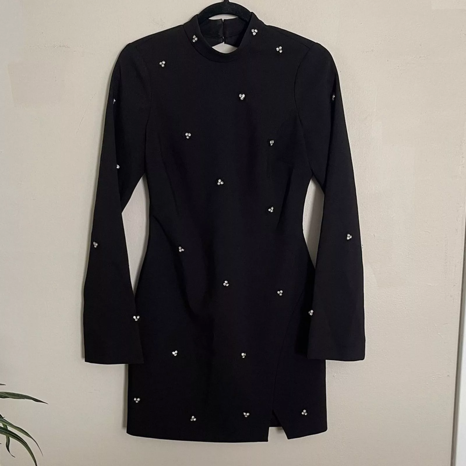 LIKELY Mini Dresses Likely Phillips Diamond Stud Detail Mini Dress Black