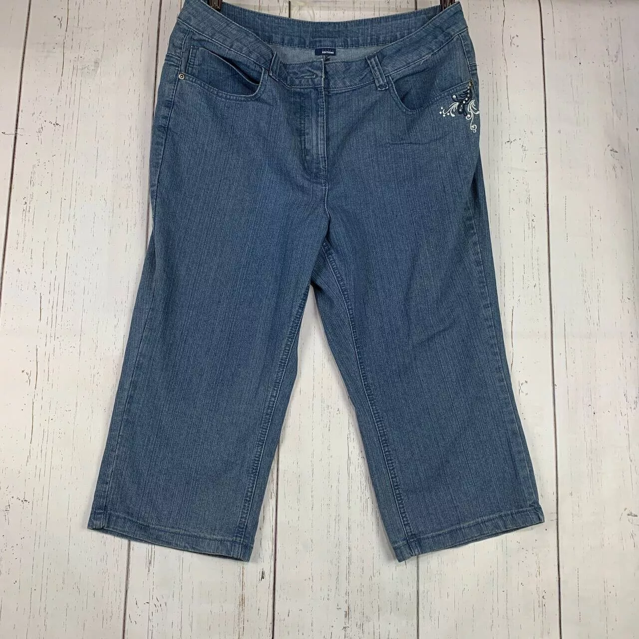 Basic Editions Jeans Basic Editions 10 High Rise Capri Jeans Pants Women 35x19 Blue