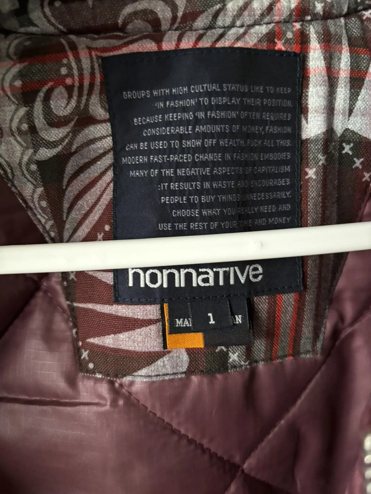 Nonnative Vests Nonnative Burgundy Bubble Vest Red