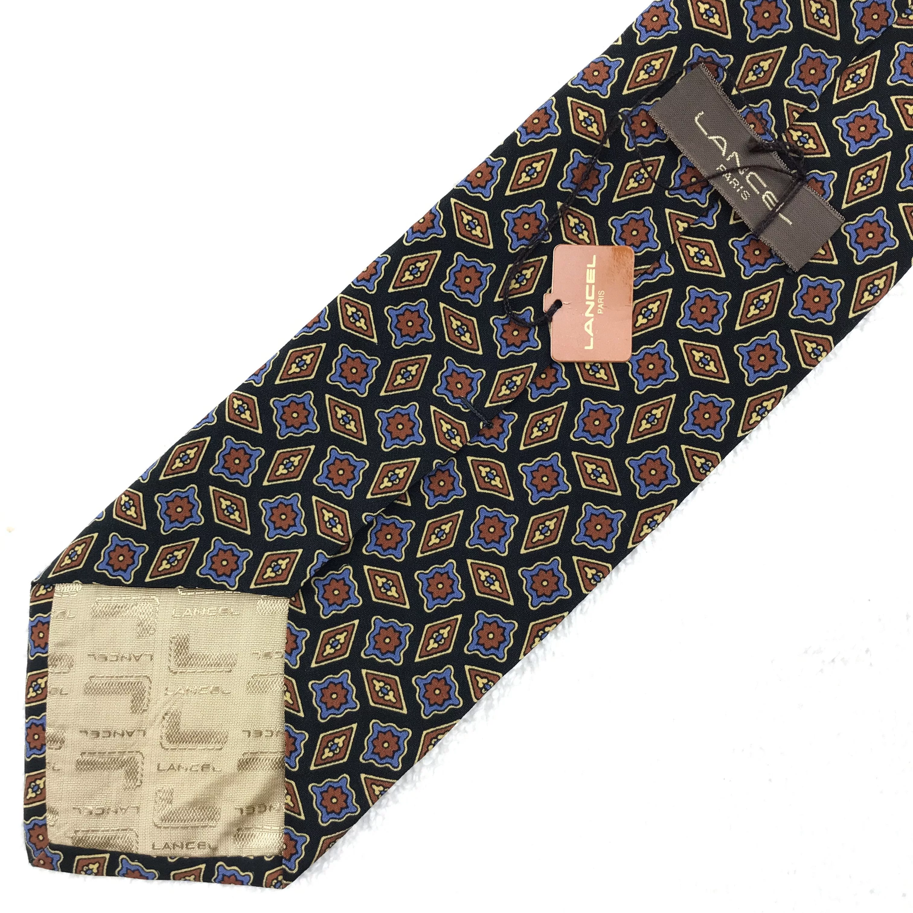 Lancel Ties Pocketsquares LC301 Vintage Lancel Necktie Pure Silk Multi