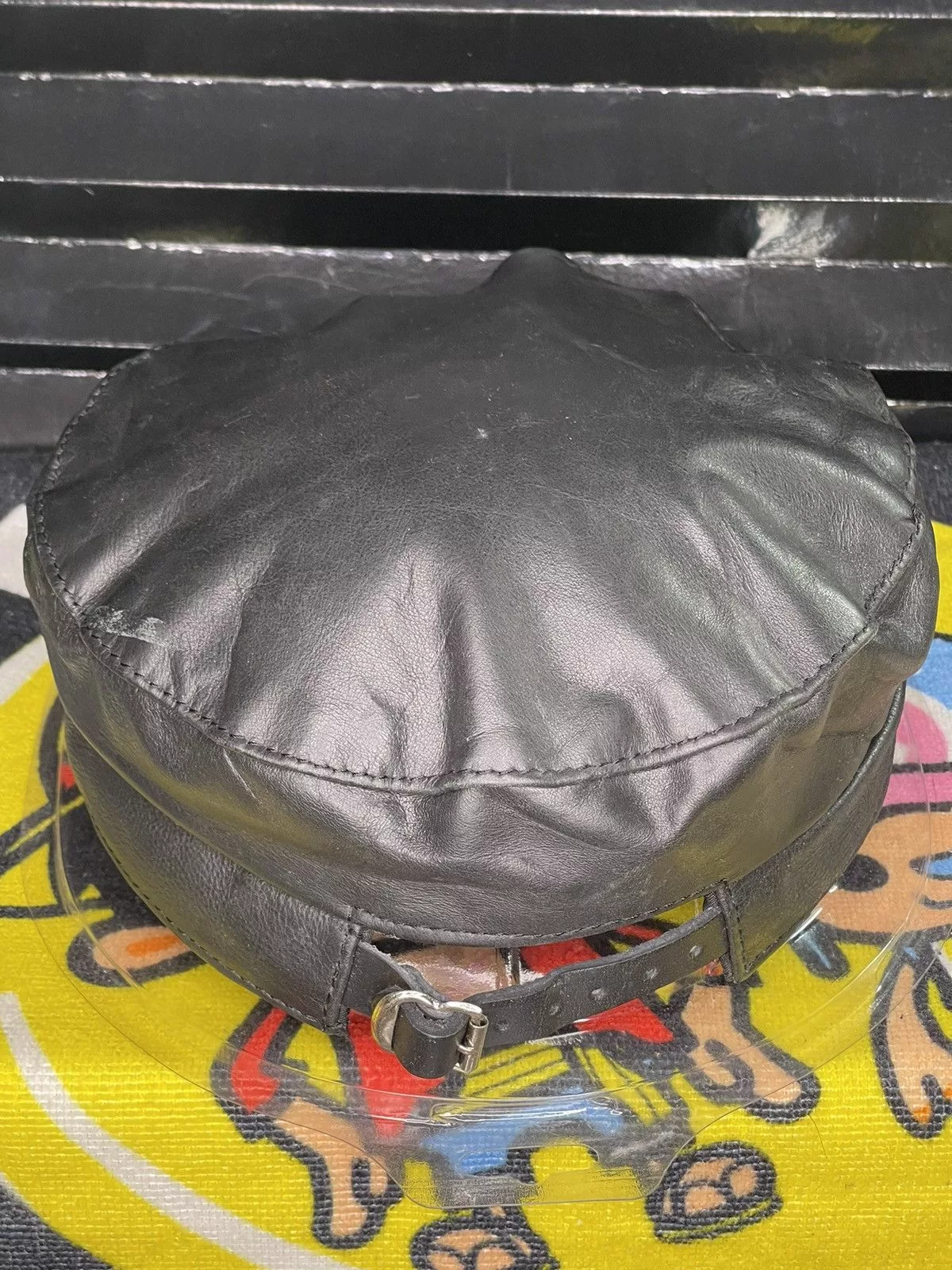 Leather Hats BLACK LEATHER HAT NEWSBOY