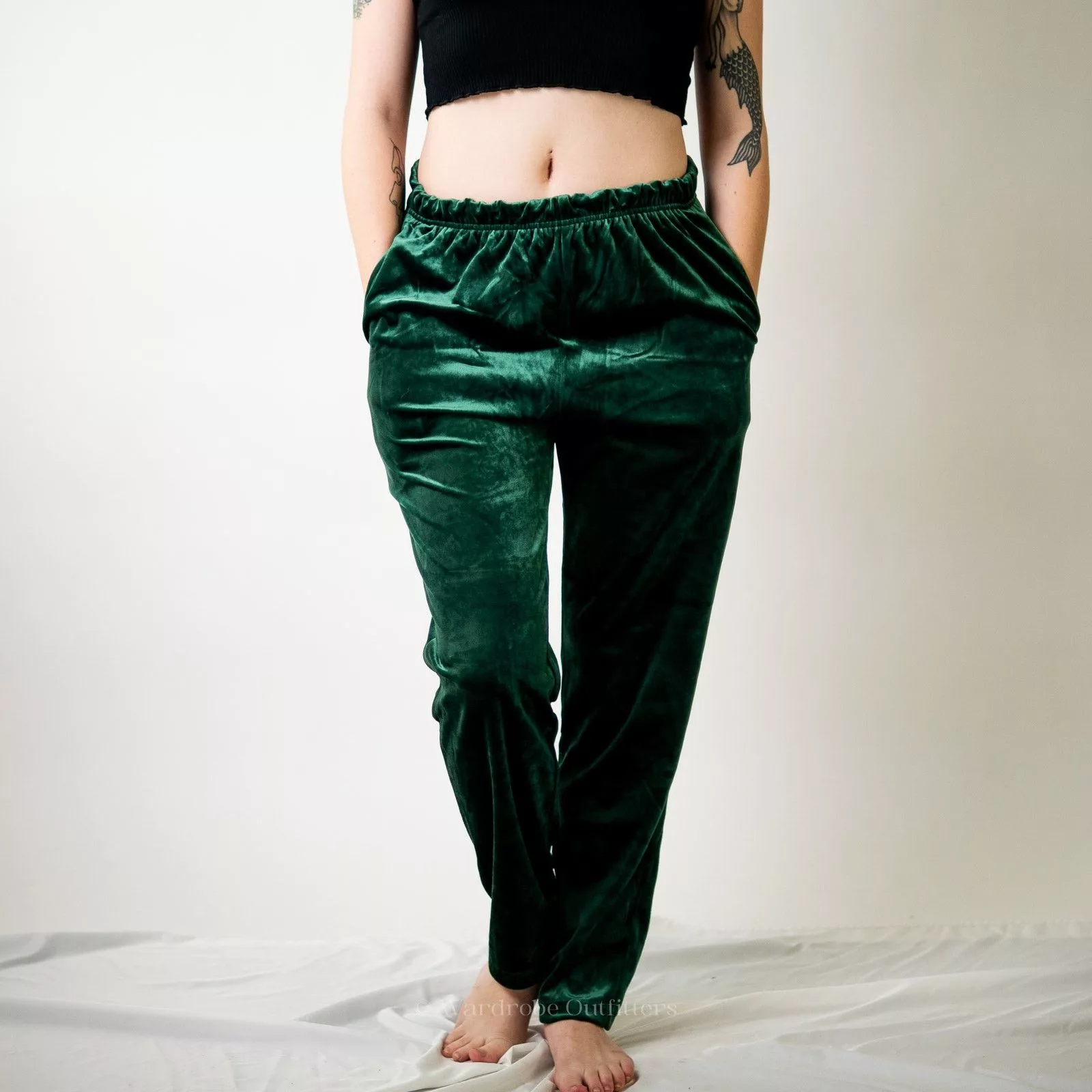 Vintage Pants Vintage 90s Green Velvet Velour Joggers