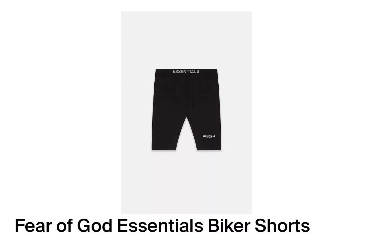 Essentials Shorts Essentials × Fear of God Fear Of God Essentials Biker Shorts Black Streetwear