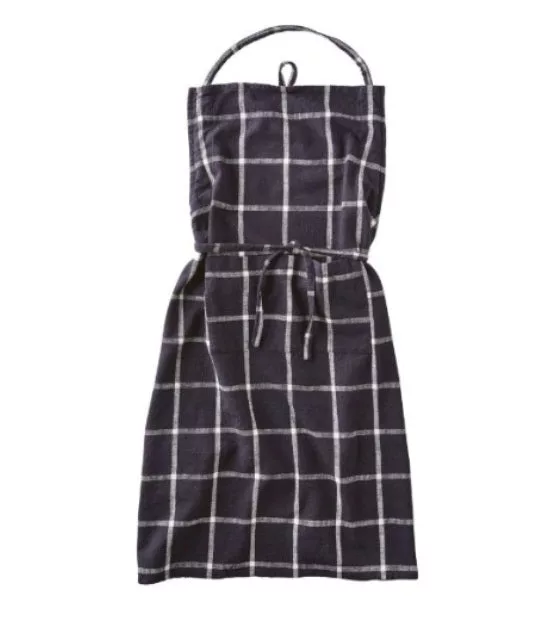 Black Classic Check Slub Apron