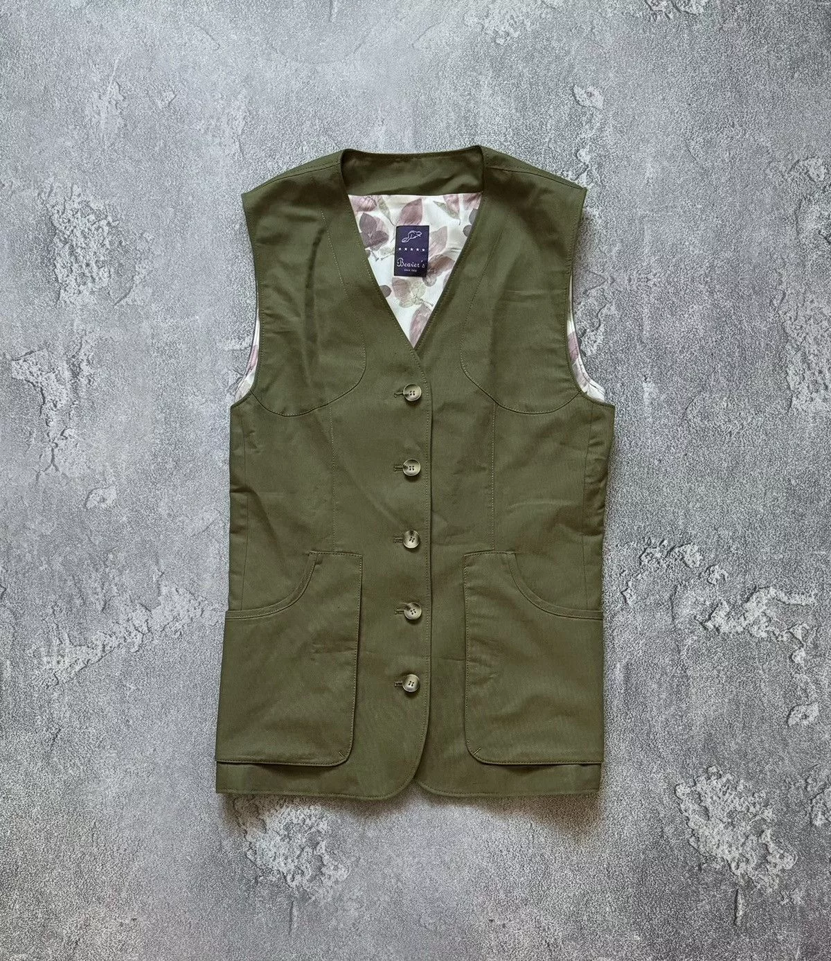Vintage Vests Vintage Beaver’s of Bolton button up shooting hunting vest jacket Green Streetwear