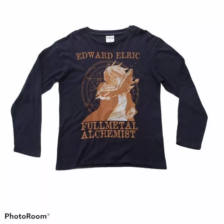 Anime Long Sleeve T Shirts Fullmetal Alchemist Edward Elric Anime Long Sleeve T Shirt Black