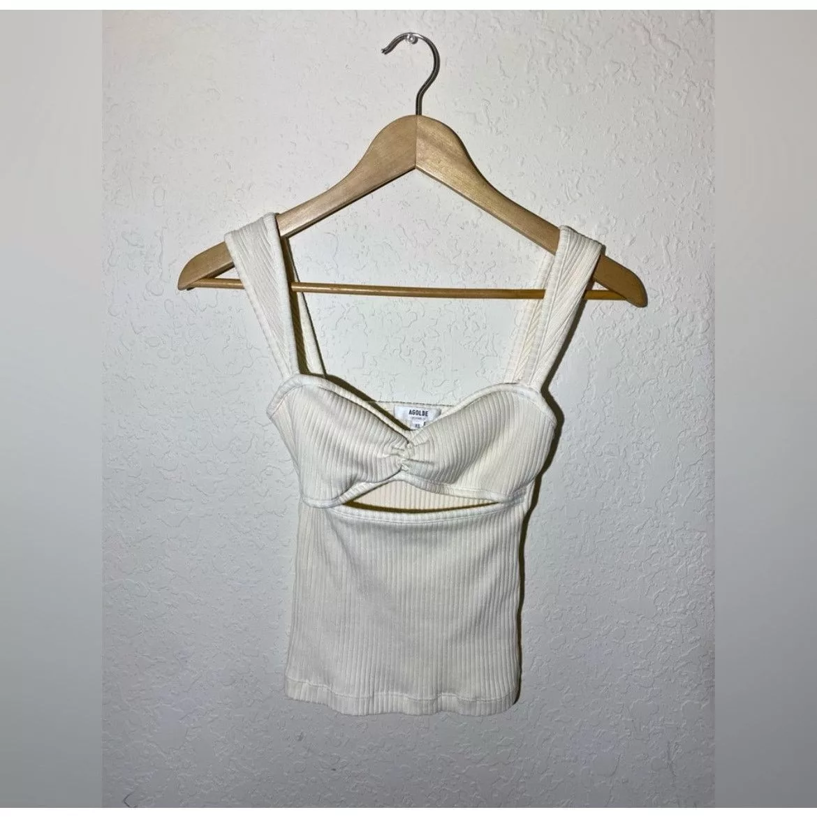Agolde Blouses AGOLDE ISLA CUT OUT TANK‎ - FROSTING ( XS ) Beige