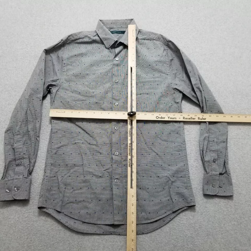 Perry Ellis Shirts Button Ups Perry Ellis Shirt Men Small Polka Dot Button Up Casual Gray