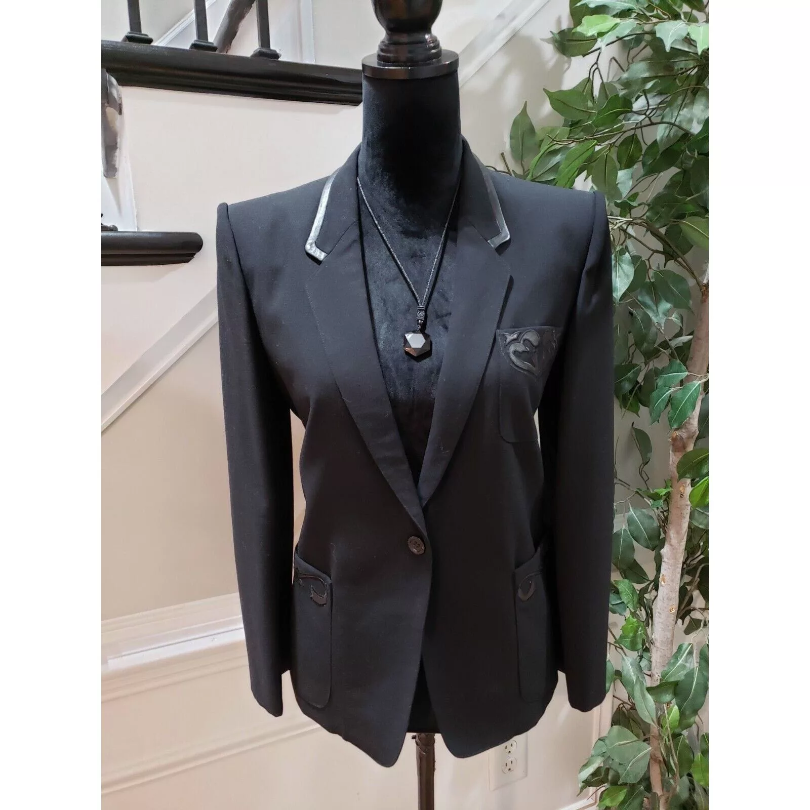 Other Blazers Other DIANA Long Sleeve Single Breasted One Button Blazer Size M Black