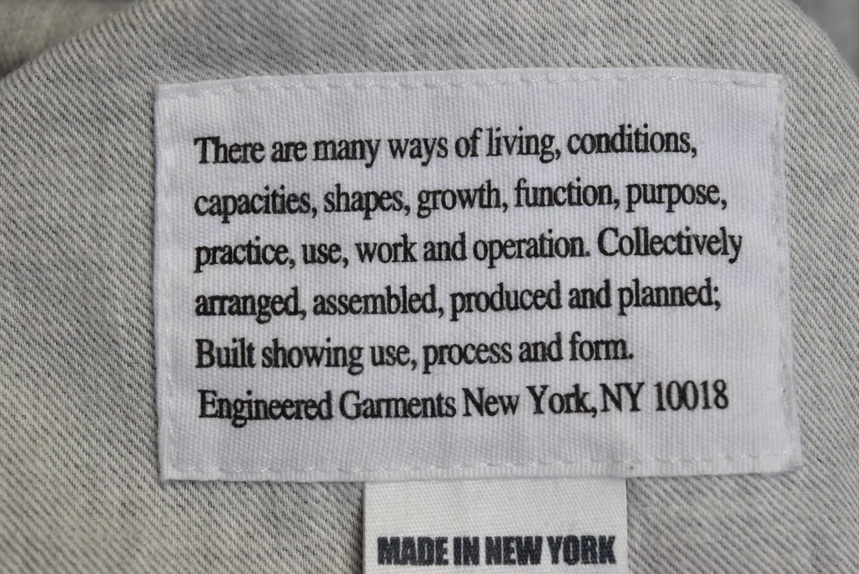Engineered Garments Light Jackets ENGINEERED GARMENTS/work pocket jacket/28742 - 836 80 Gray