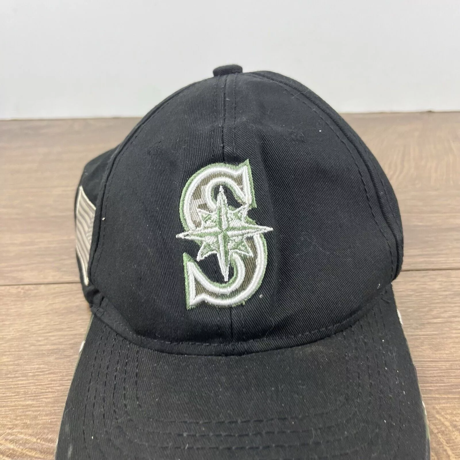 Other Hats Other Seattle Mariners MLB Hat USA Flag Patch Black Hat Adjustable