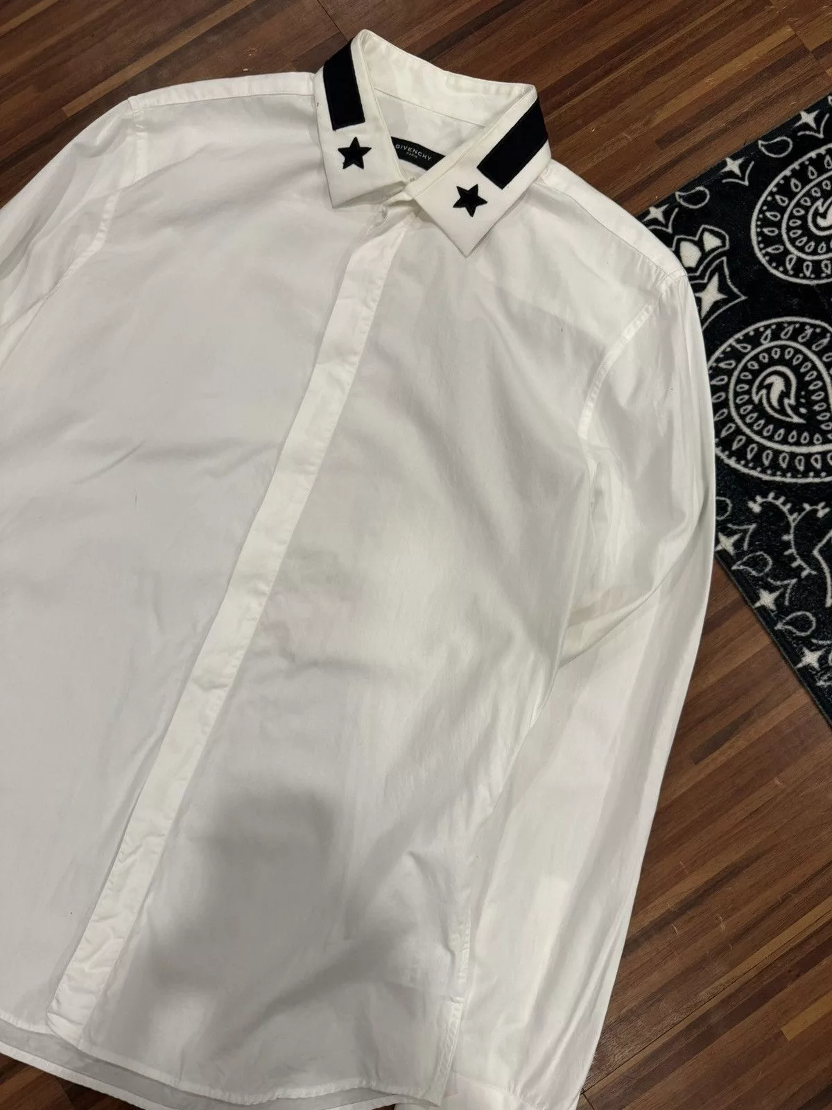 Givenchy Shirts Button Ups Givenchy Star Embroidered Tailored White