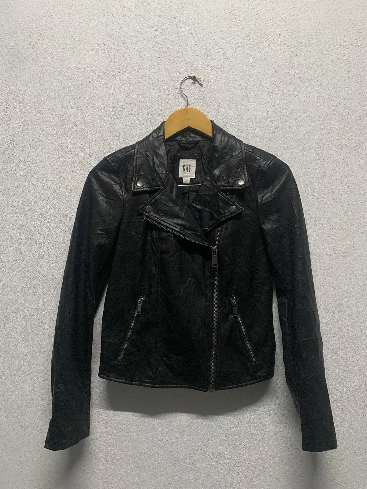 Gap Leather Jackets Gap Leather Jacket Black Avant-Garde