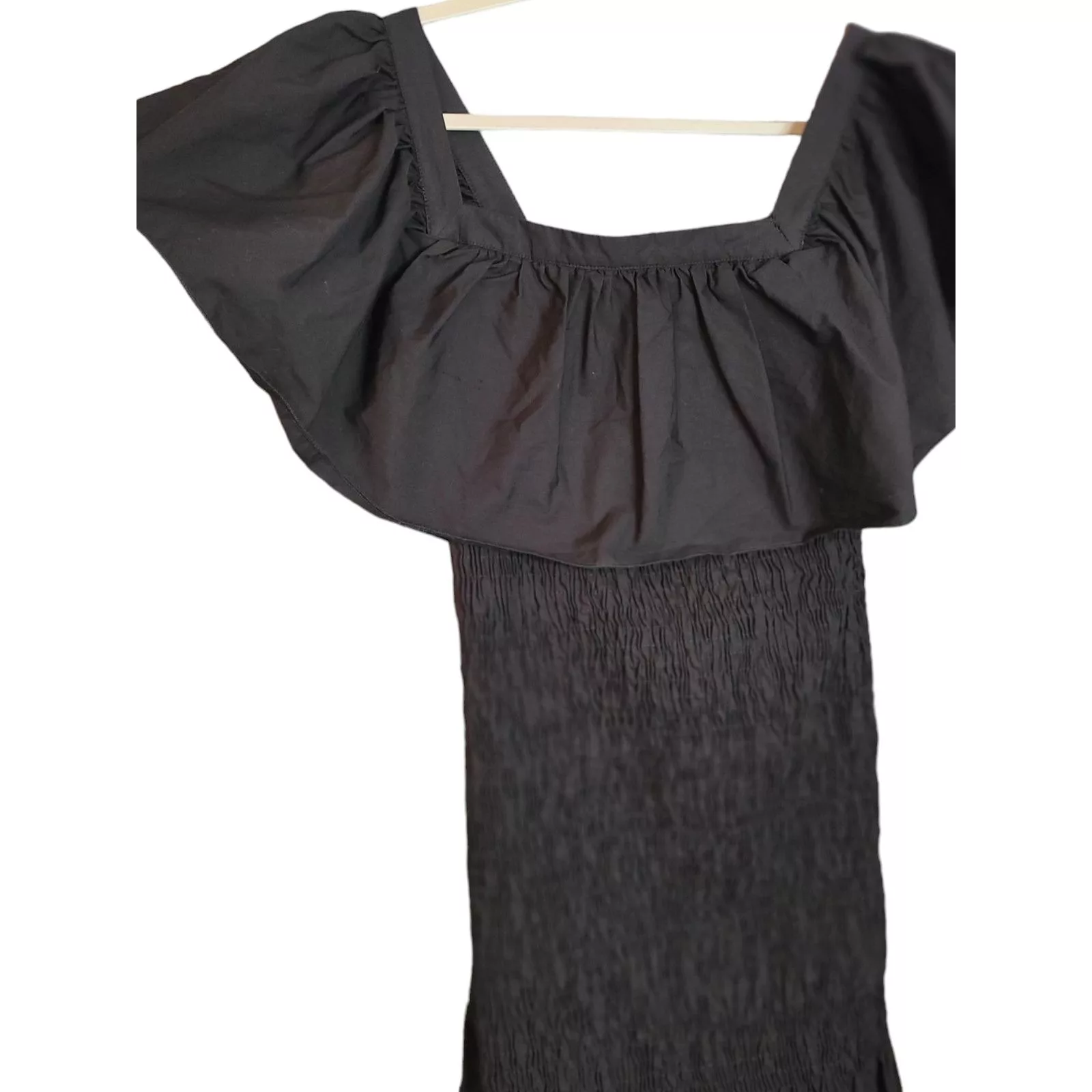 Solid & Striped Mini Dresses Solid & Striped Smocked Ruffle Dress Size Small Black