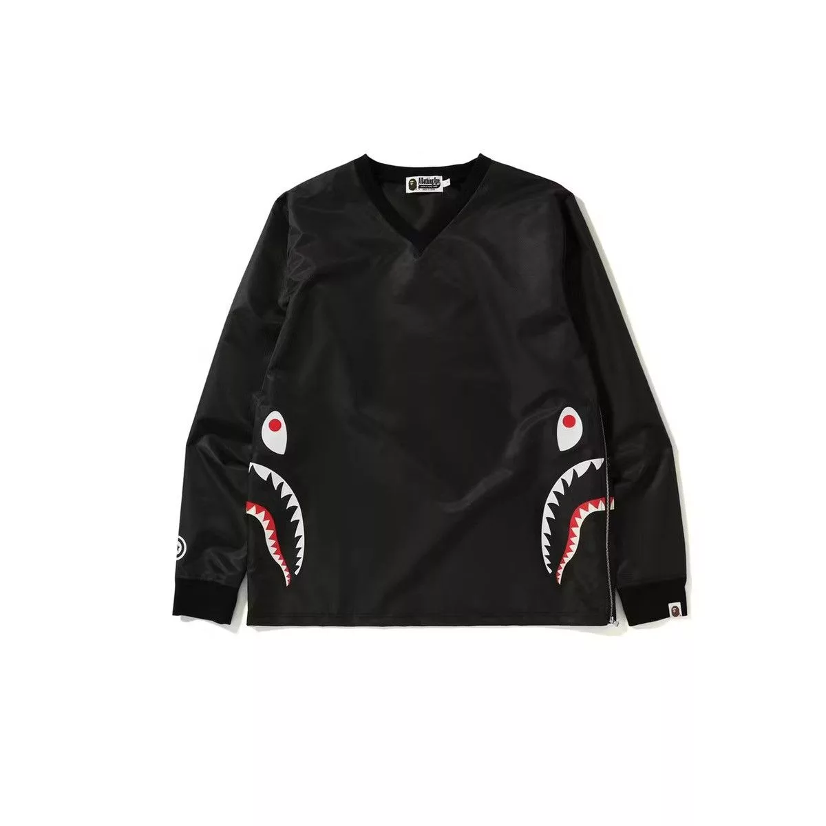Bape Short Sleeve T Shirts BAPE Side Zip Shark Windbreaker Black