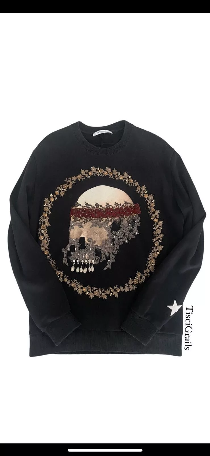 Givenchy Sweatshirts Hoodies Givenchy Crystal Skull Sweatshirt Black