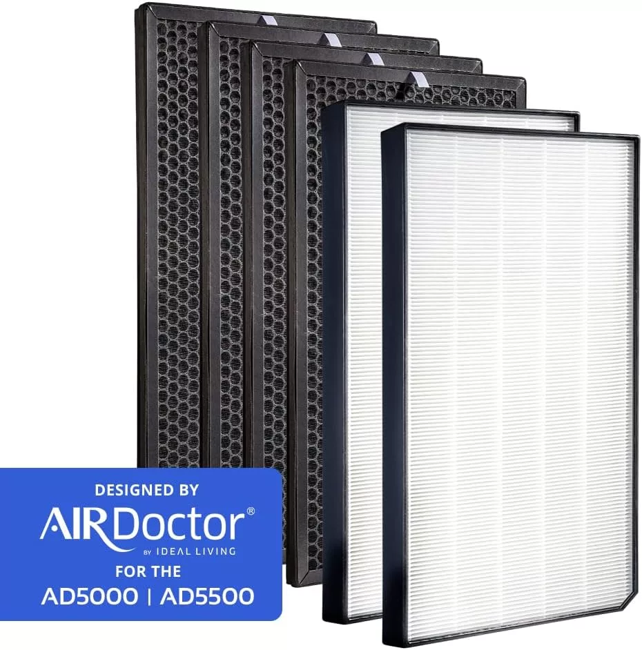 AIRDOCTOR AD5000 / AD5500 Genuine Filter Replacement - One Year Combo Pack Includes: Two (2) UltraHEPA Filters & Four (4) Premium Carbon/VOC Filters