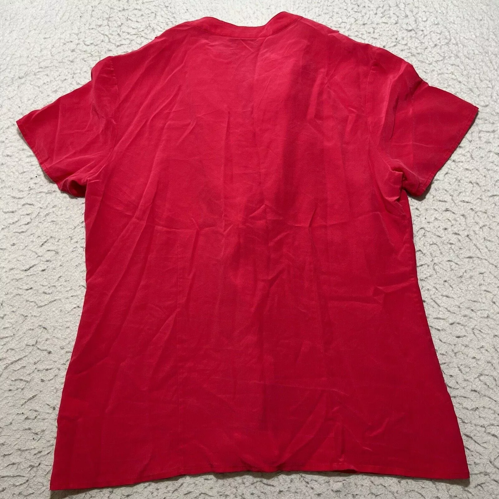 Pendleton Blouses Pendleton Silk Short Sleeve Hot Pink Ruffle Button Up Top
