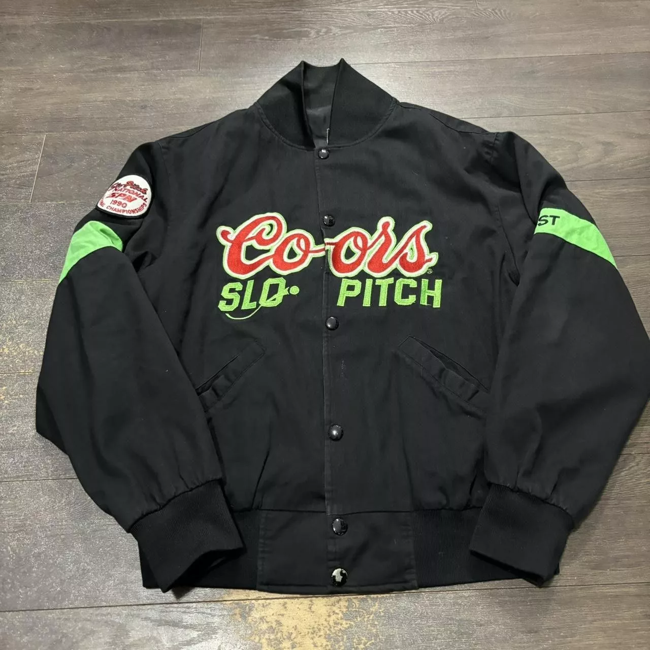 Budweiser Bombers Budweiser Vintage Coors Slow Pitch National Championship Jacket 1990 M Black