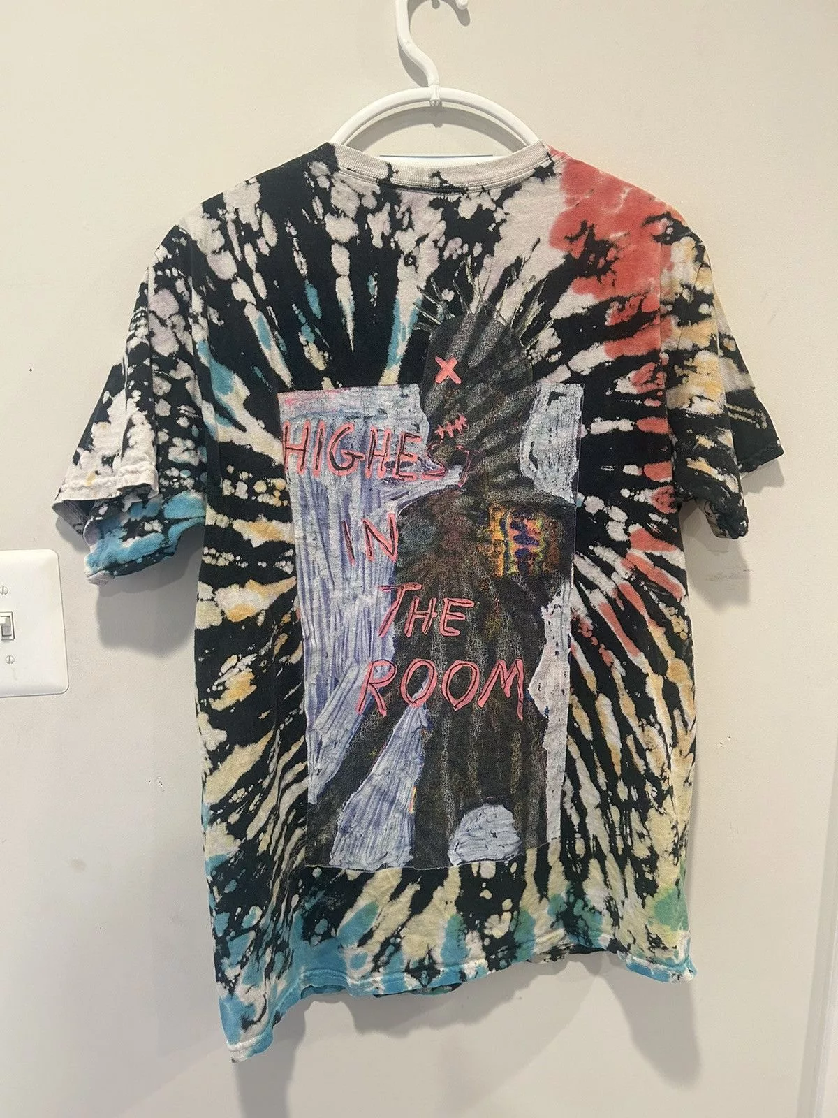 Travis Scott Short Sleeve T Shirts Travis Scott Highest In The Room Tee Tie Dye Multi