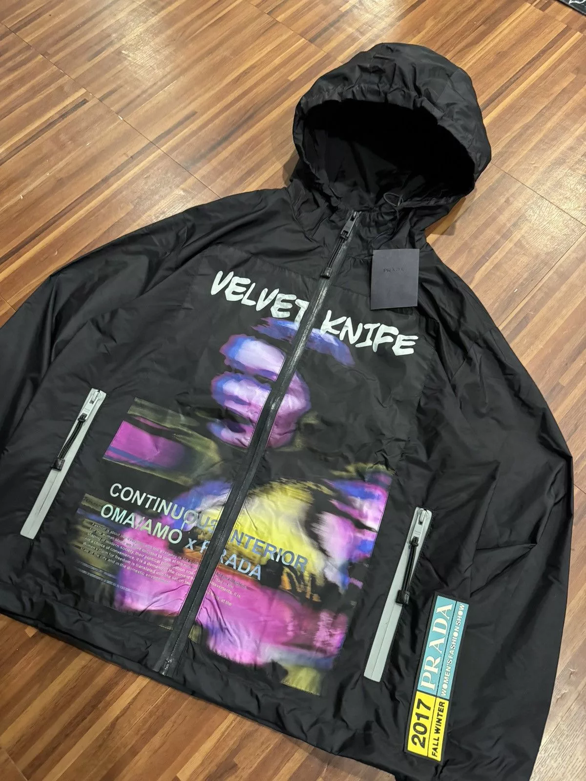 Prada Rain Jackets Prada Velvet Knife Windbreaker Jacket Black