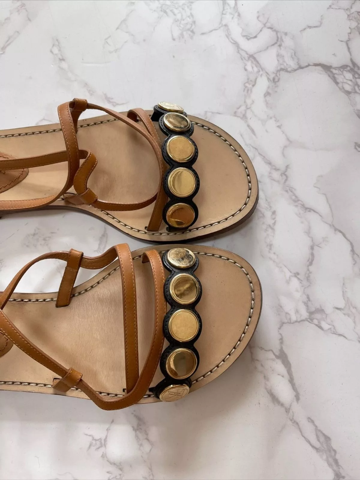 Louis Vuitton Sandals Louis Vuitton Gold Leather sandal Brown