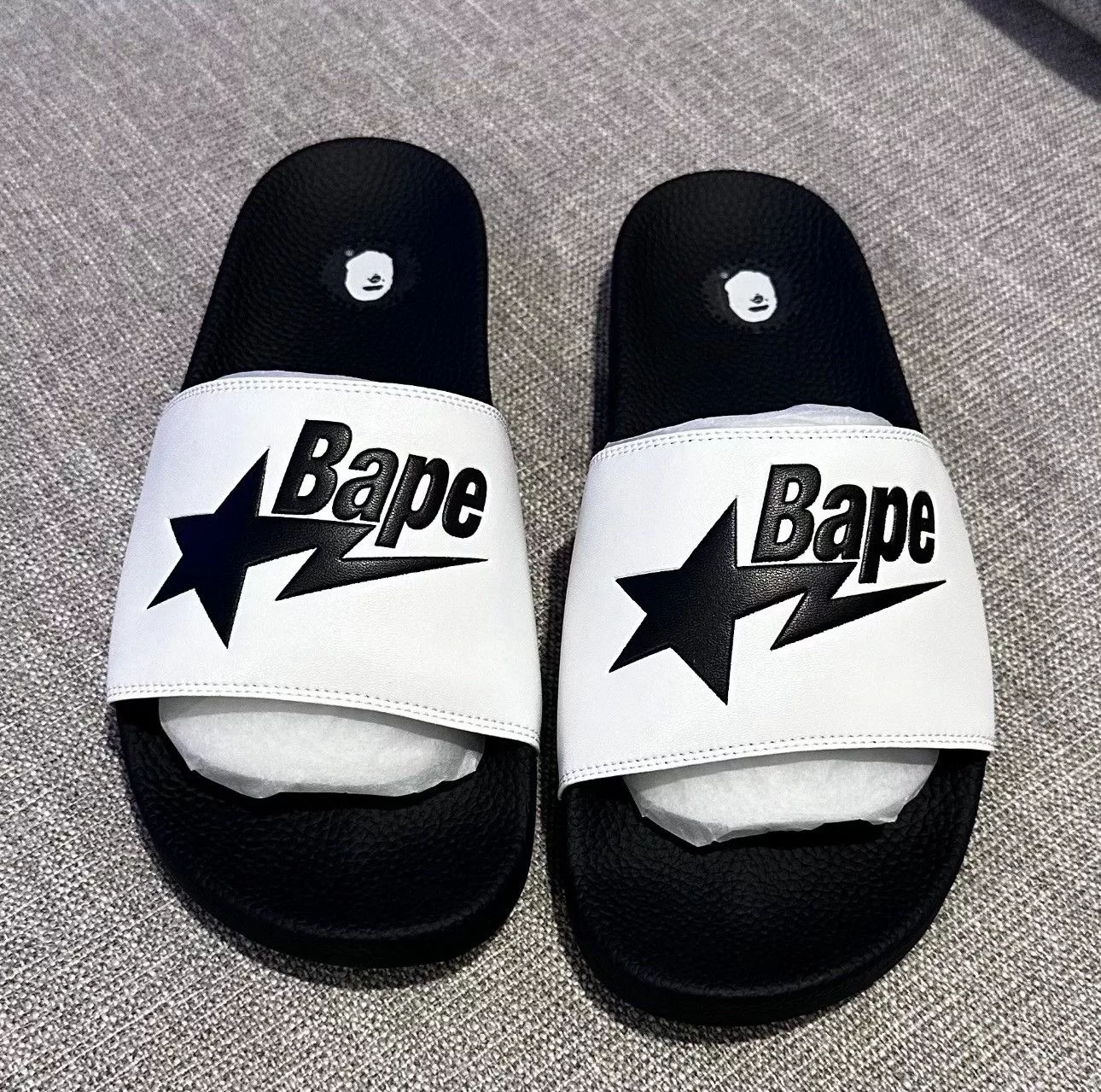 Bape Sandals Bapesta Slides White