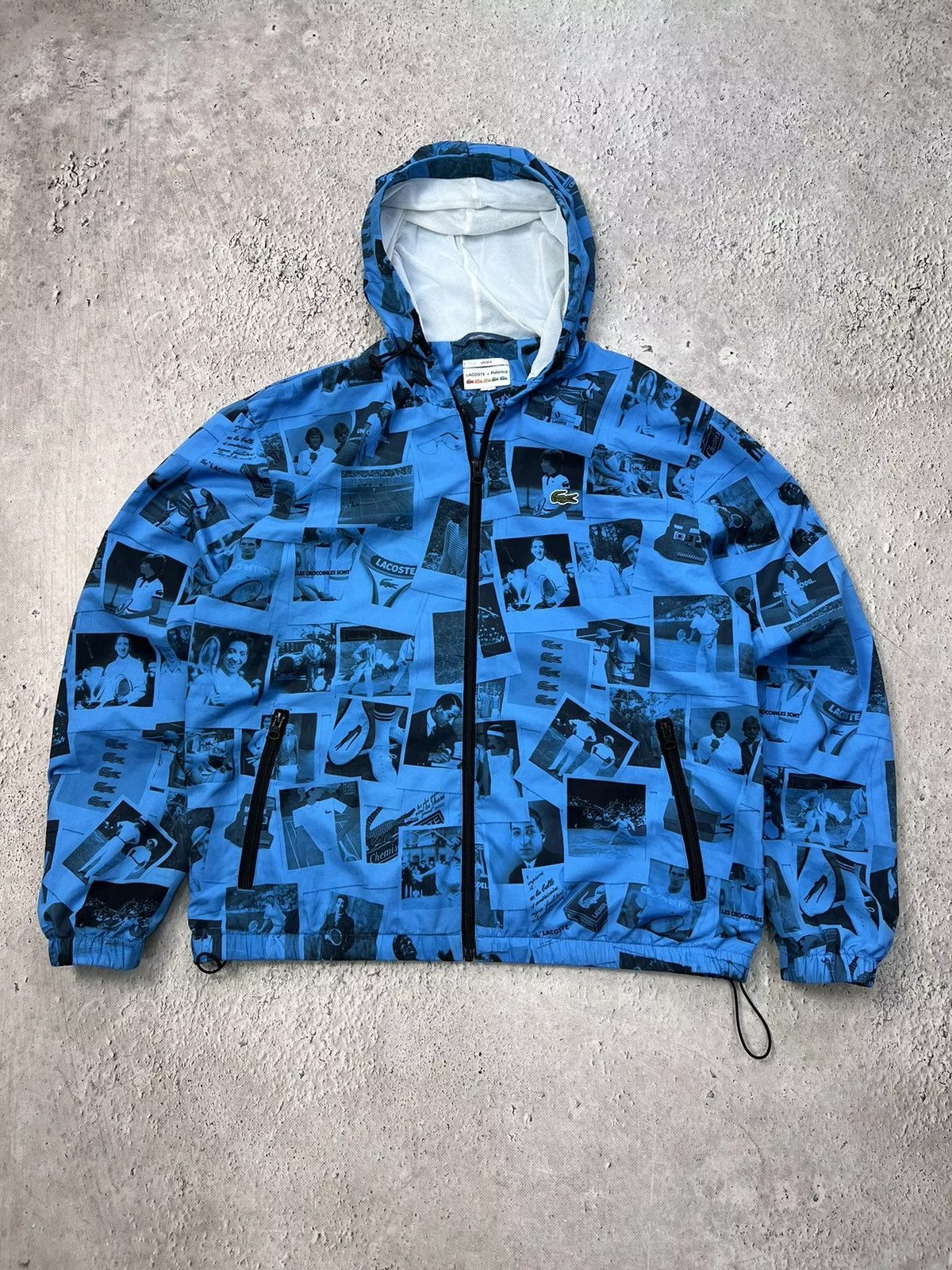 Lacoste Light Jackets Lacoste × Polaroid OVERPRINT😵‍💫😵‍💫Lacoste Unisex LIVE X Polaroid Zip Jacket Blue Streetwear