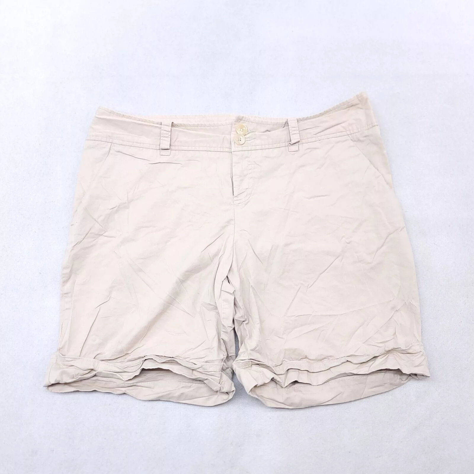 Mossimo Shorts Mossimo Button Zip Casual Chino Shorts Womens Size 14 Beige