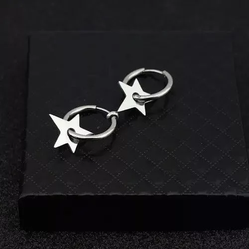 Vintage Jewelry Watches Vintage Retro star stud earrings Silver Streetwear
