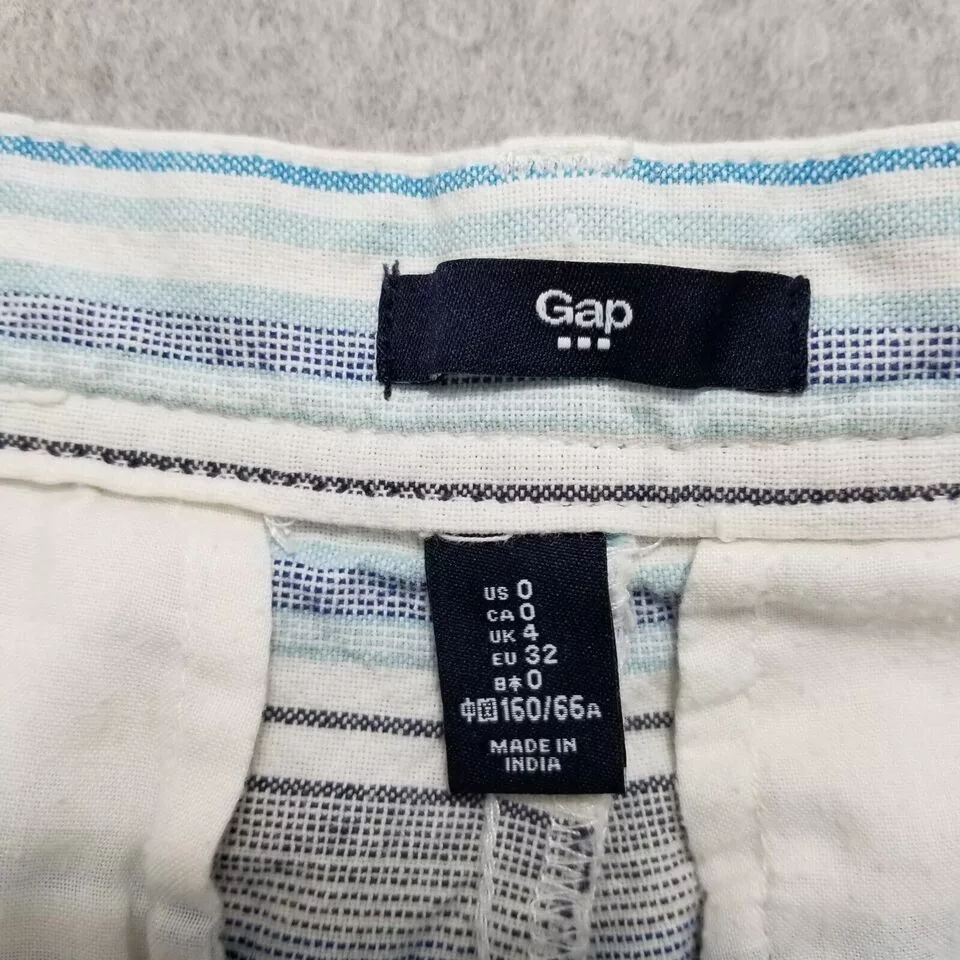 Gap Shorts Womens 0 Striped Chino Casual Lightweight Multi