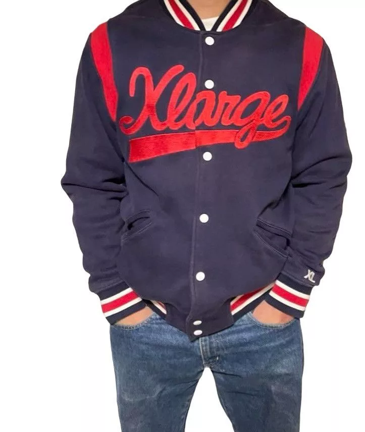 X-LARGE Light Jackets X-LARGE ☀️XLARGE VARSITY SNAP BUTTON JACKET LIKE SUPREME Blue Vintage