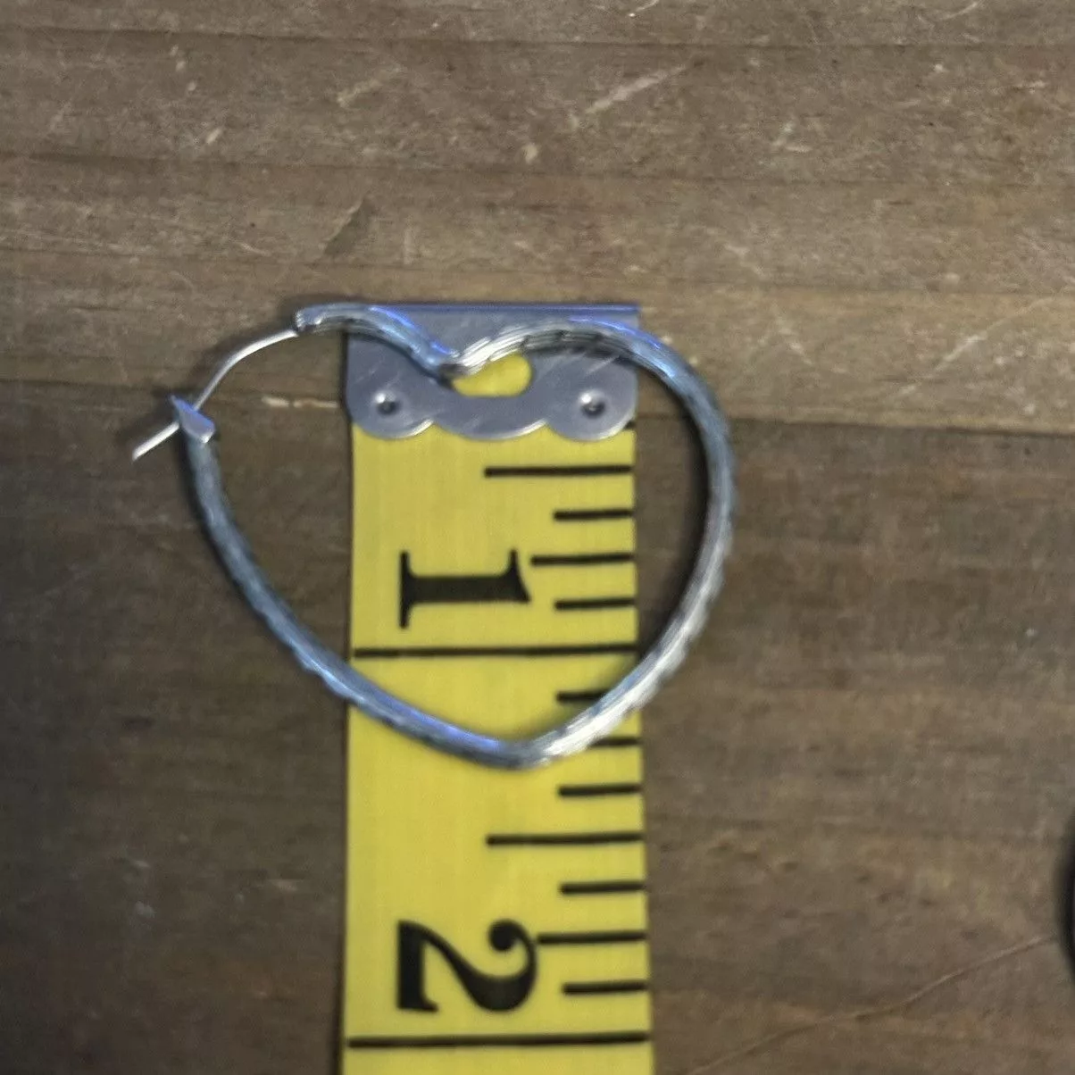 Other Earrings Other Silver tone heart shaped hoop earrings