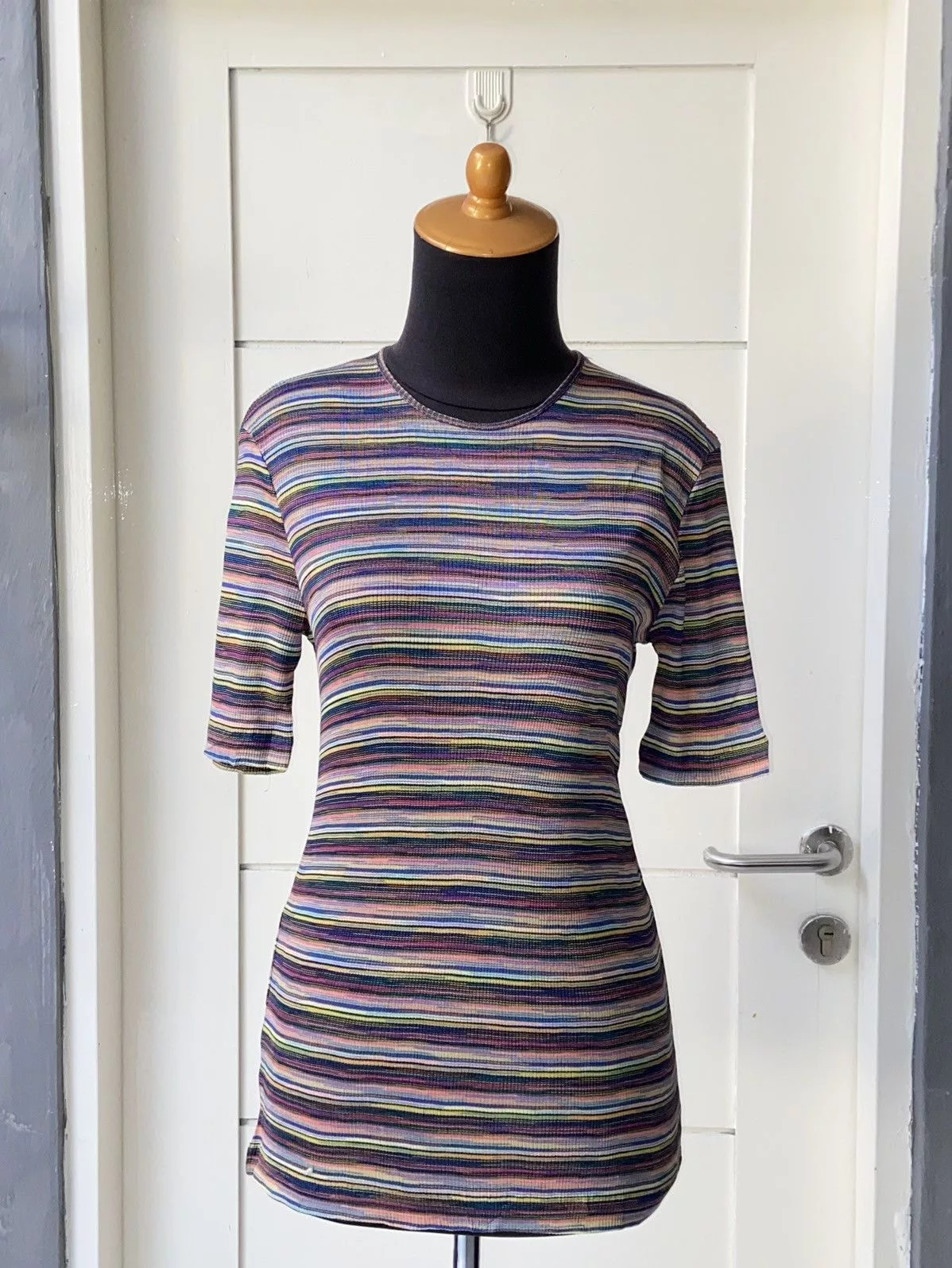 Missoni Short Sleeve T Shirts MISSONI SPORT Striped T-shirt Pink