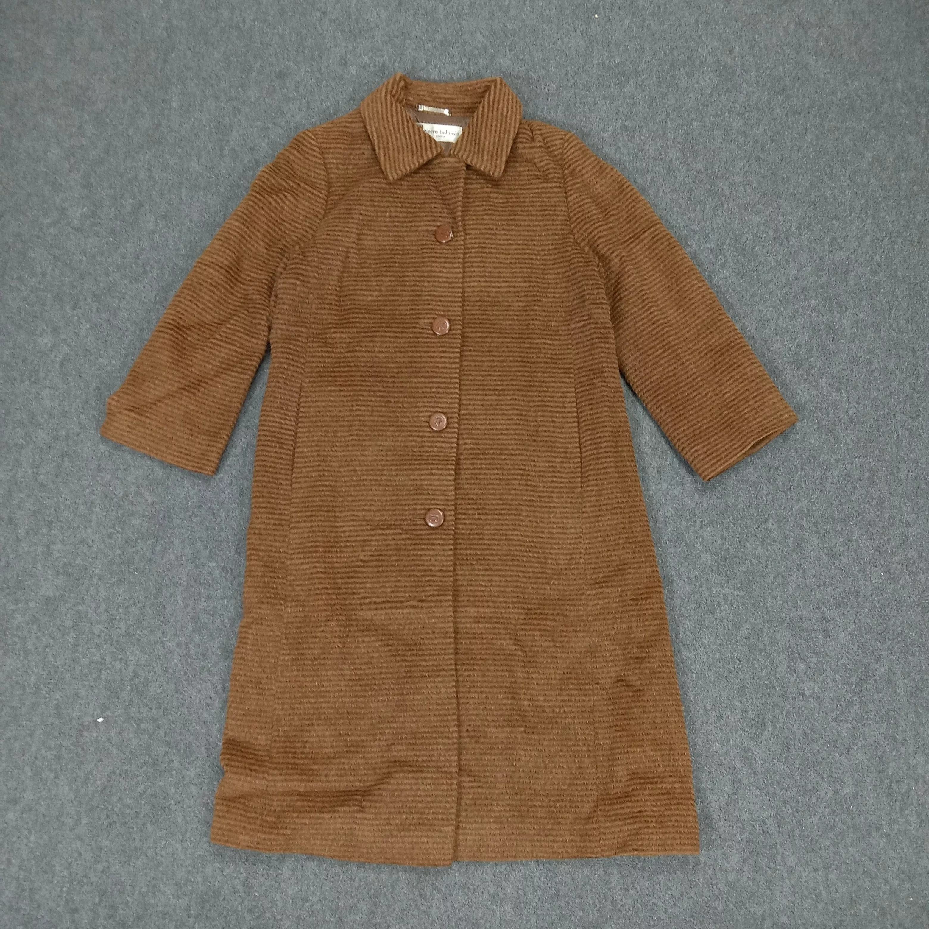 Pierre Balmain Light Jackets Pierre Balmain × Vintage Pierre Balmain Paris Fleece Wool Coat Brown