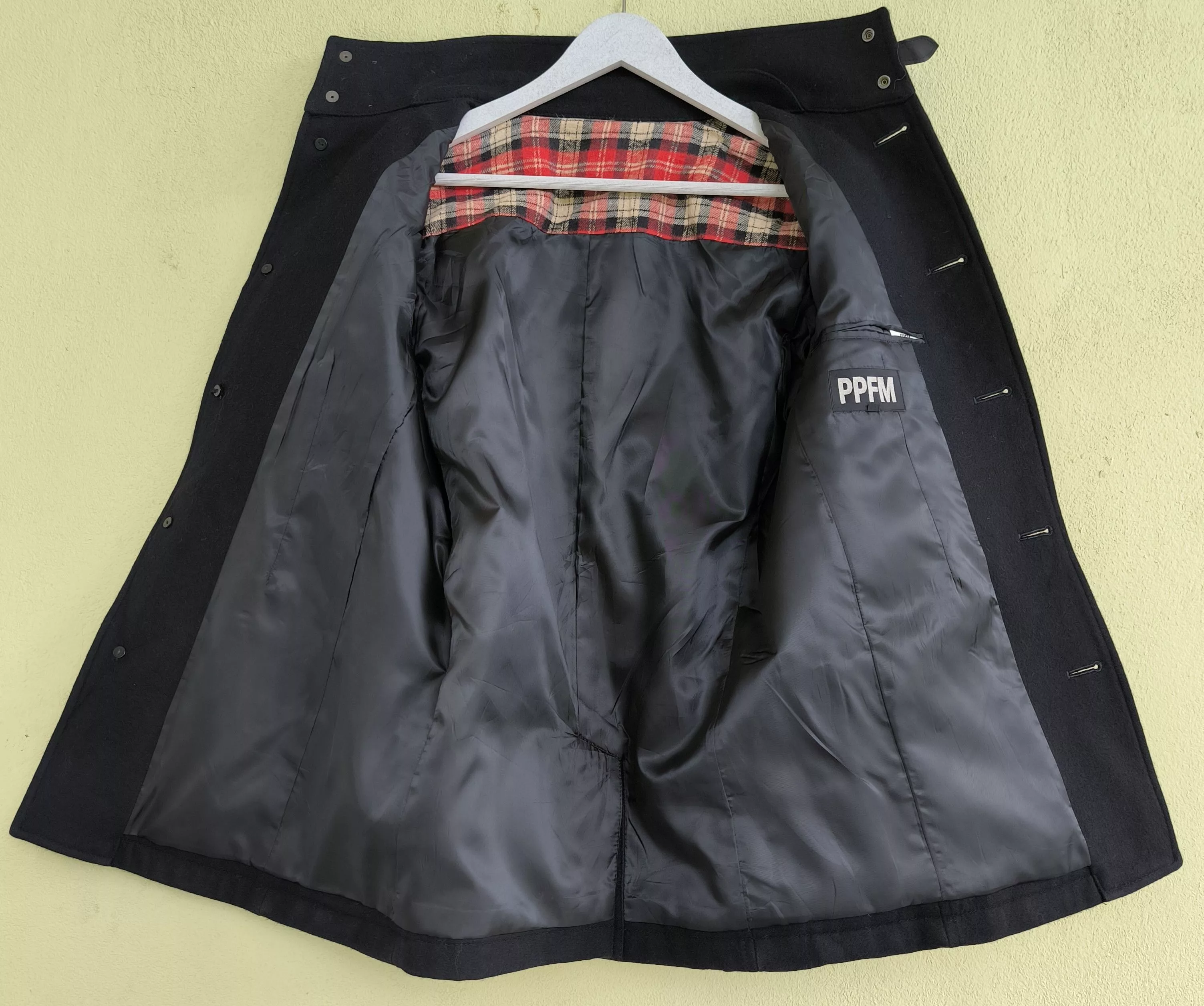 PPFM Heavy Coats PPFM high neck overcoat Black