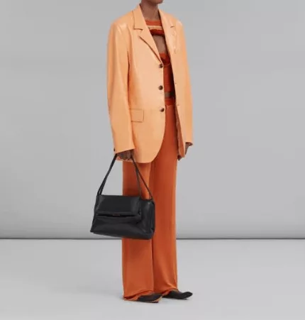 Marni Leather Jackets Marni o1srvl11e0624 Leather Jacket in Orange