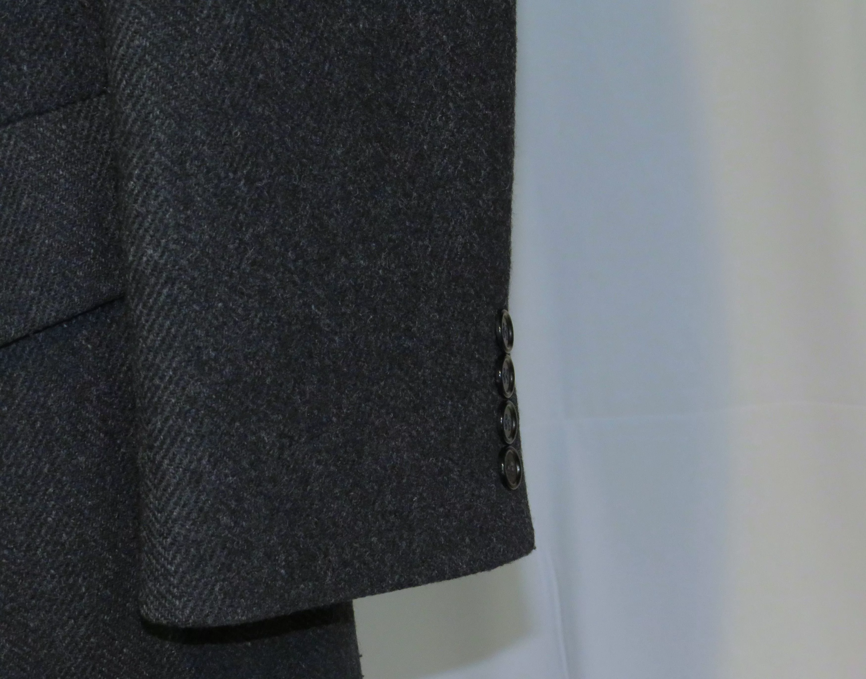 Paul Stuart Heavy Coats Paul Stuart Gray Herringbone Double Breasted Chesterfield 41R