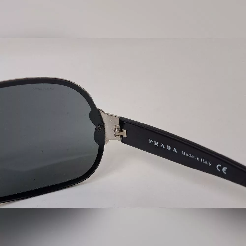 Prada Sunglasses PRADA Women's Rimless shield sunglasses black silver SPR 62H