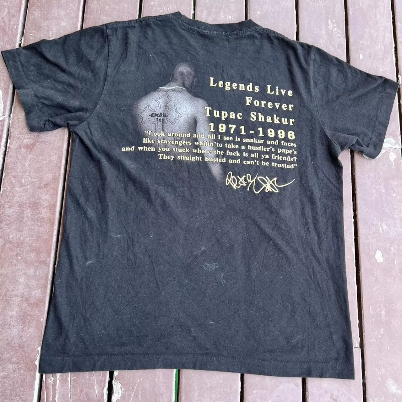 Vintage Long Sleeve T Shirts VINTAGE 2PAC 1996 MEMORY Black