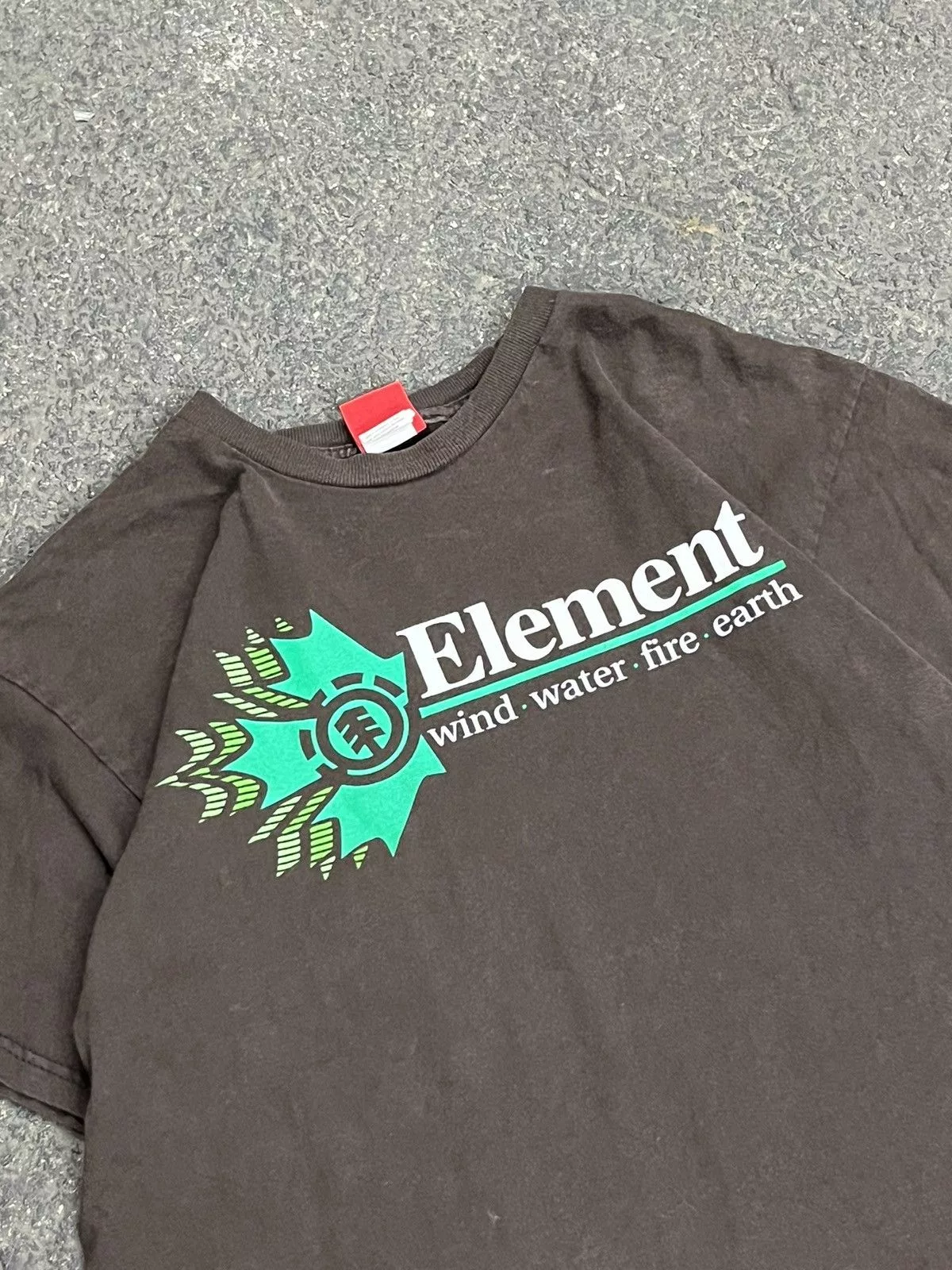 Element Short Sleeve T Shirts Element × Vintage Element y2k skater tee mocha brown rare hype streetwear