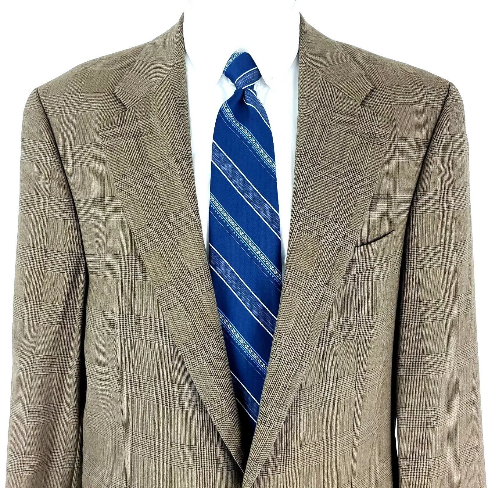 Ralph Lauren Blazers Chaps Ralph Lauren Wool 2 Button Blazer 42L Brown Glen Plaid