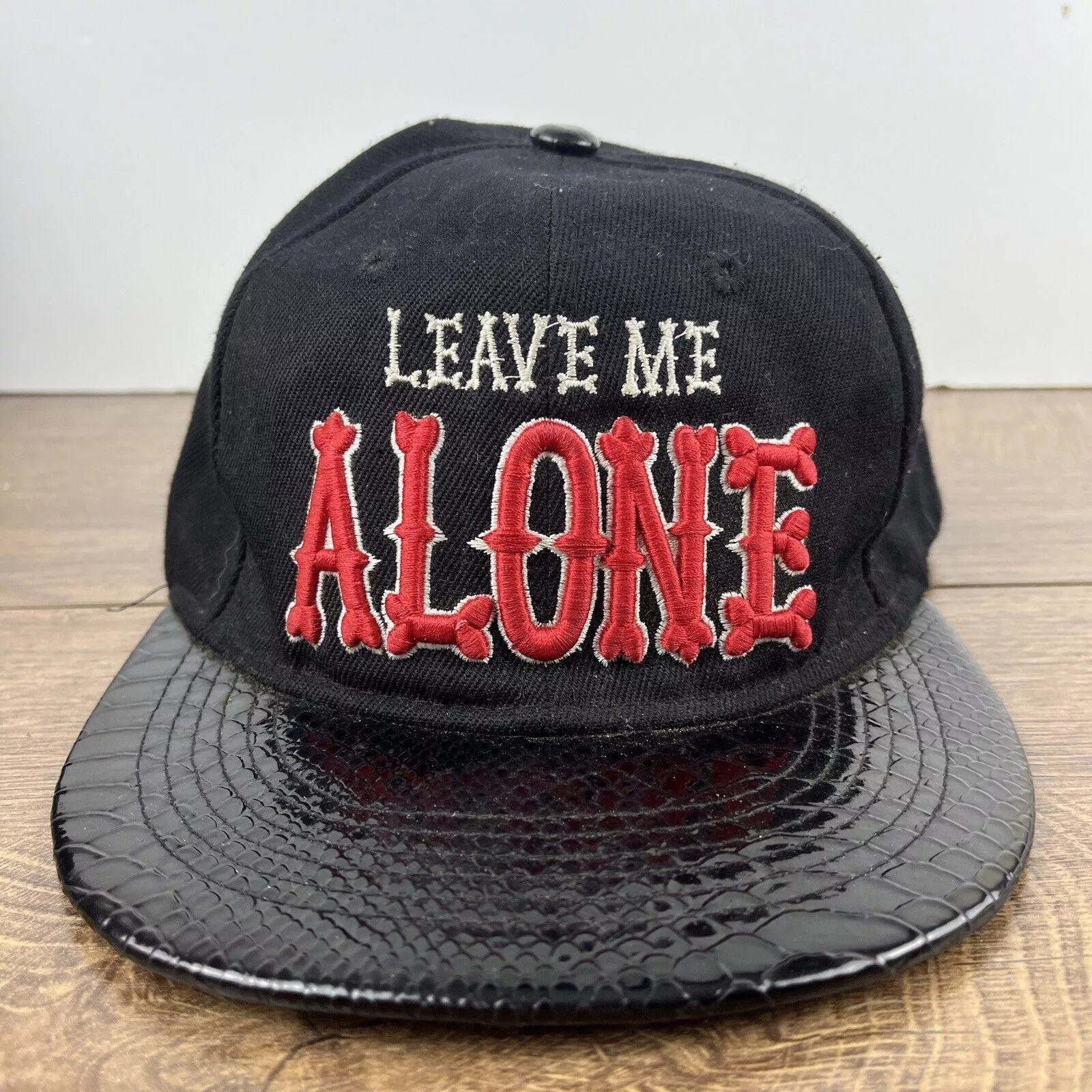 Other Hats Other Leave Me Alone Hat Leave Me Alone Hat Snapback Adjustable Ad Black