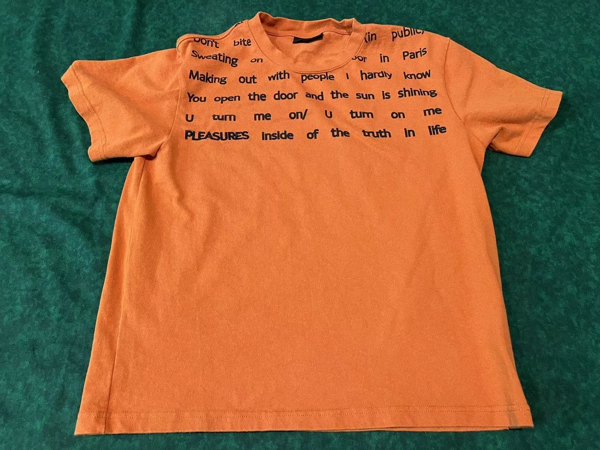Pleasures Short Sleeve T Shirts Pleasures - Polite Heavyweight Shirt - EMBROIDERY - Orange