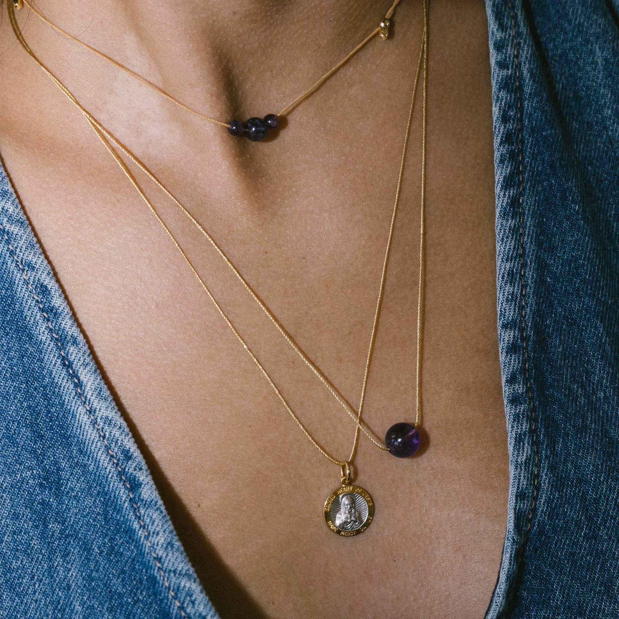 Jesus Silk Slider Necklace