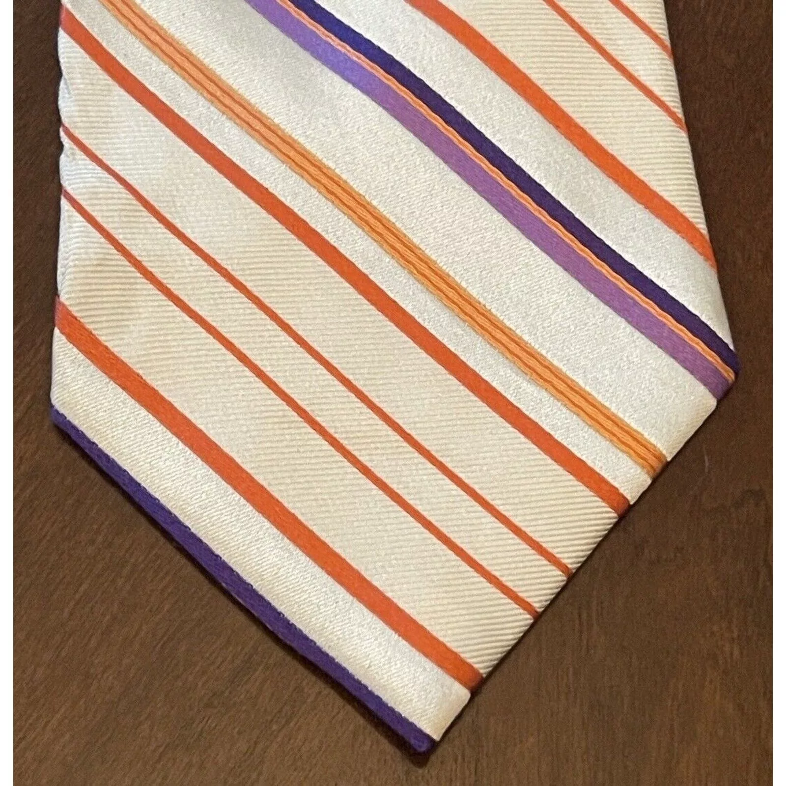 Express Ties Pocketsquares Express Orange Purple 100% Silk Men’s Neck Tie Made In China Multi