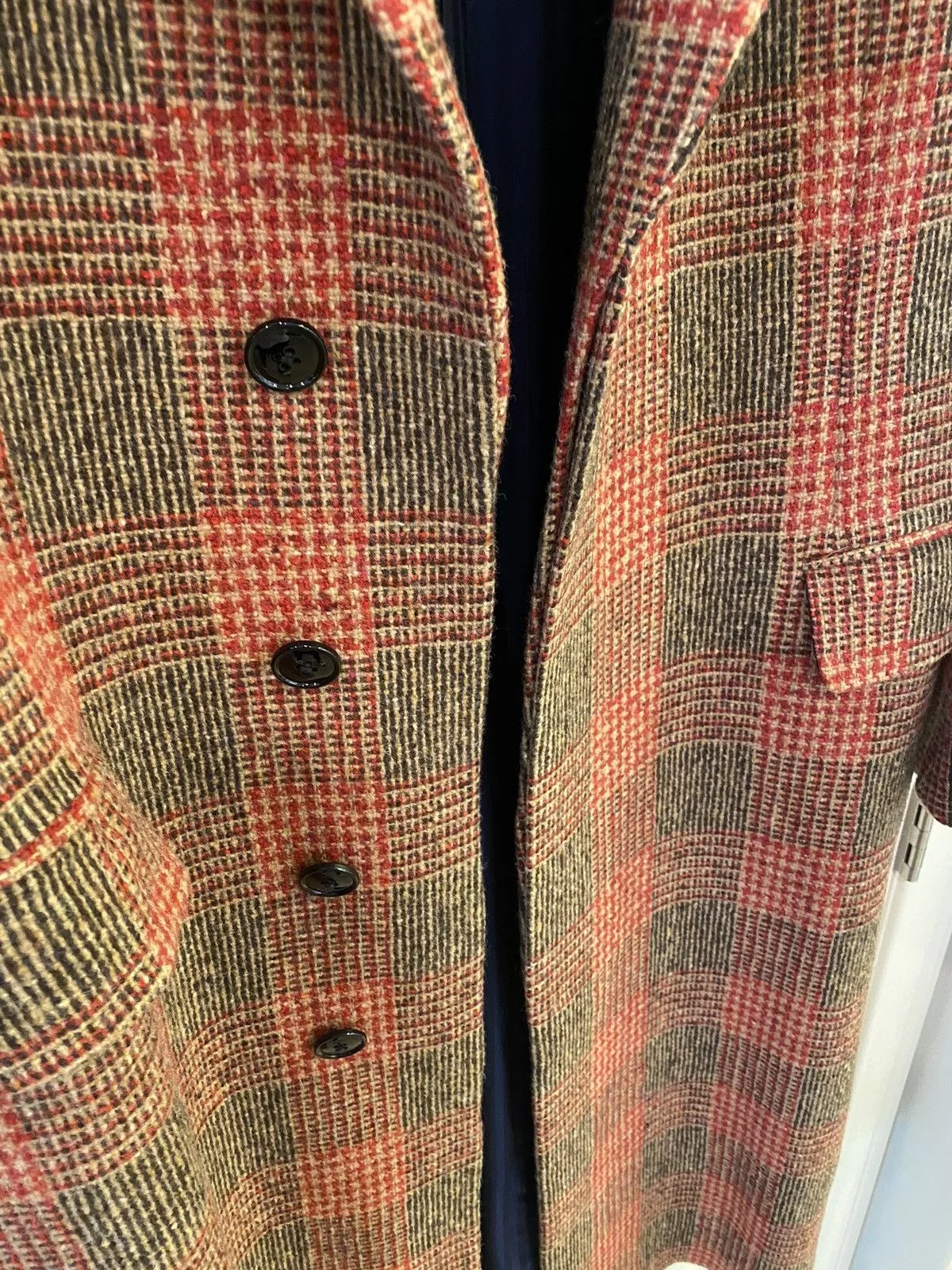 MP Massimo Piombo Heavy Coats MP Massimo Piombo Checked Oversized Long Coat Italy Made Brown