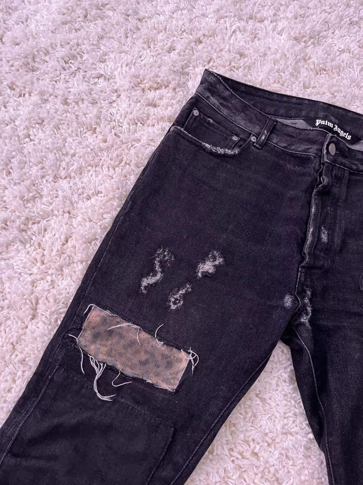 Palm Angels Denim Palm Angels Patchwork Jeans Black